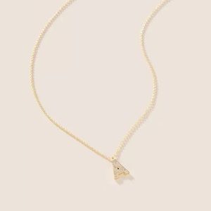 NWT anthro gold plated sterling silver monogram necklace